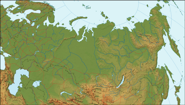 relief map of Russia